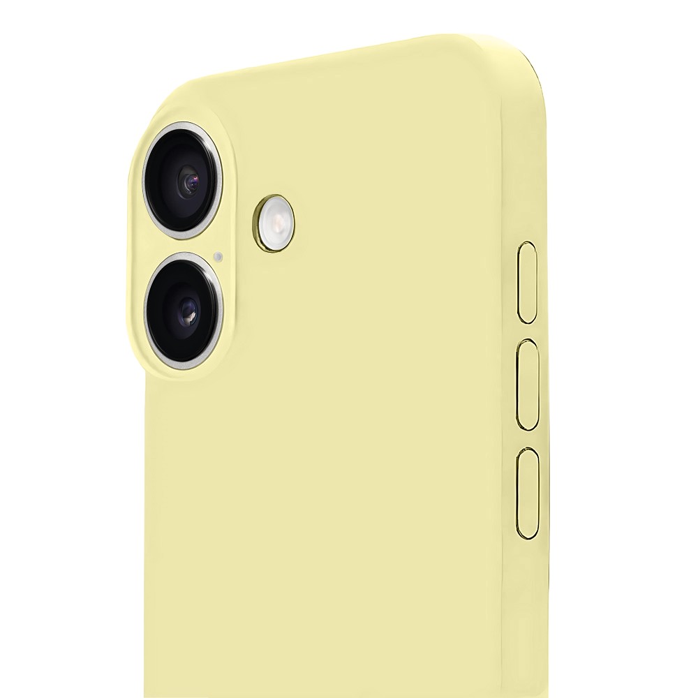 Etui do iPhone 16 silikonowe z mikrofibrą soft touch, jasny żółty (4)