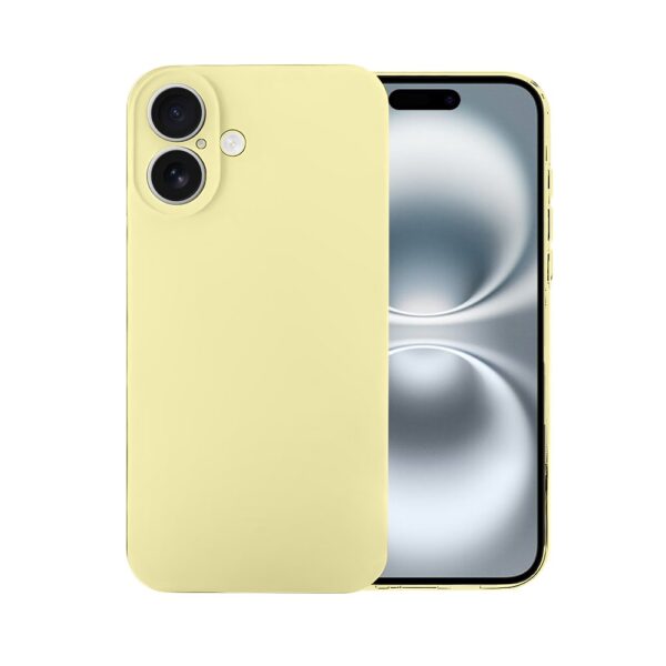 Etui do iPhone 16 silikonowe z mikrofibrą soft touch, jasny żółty