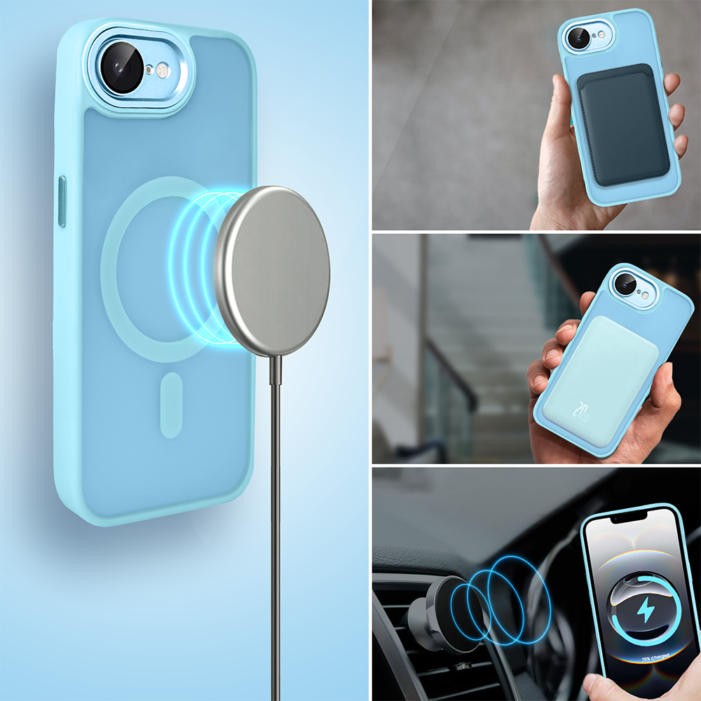 Etui do iPhone 16e Color Flush Frame z MagSafe, błękitne (4)