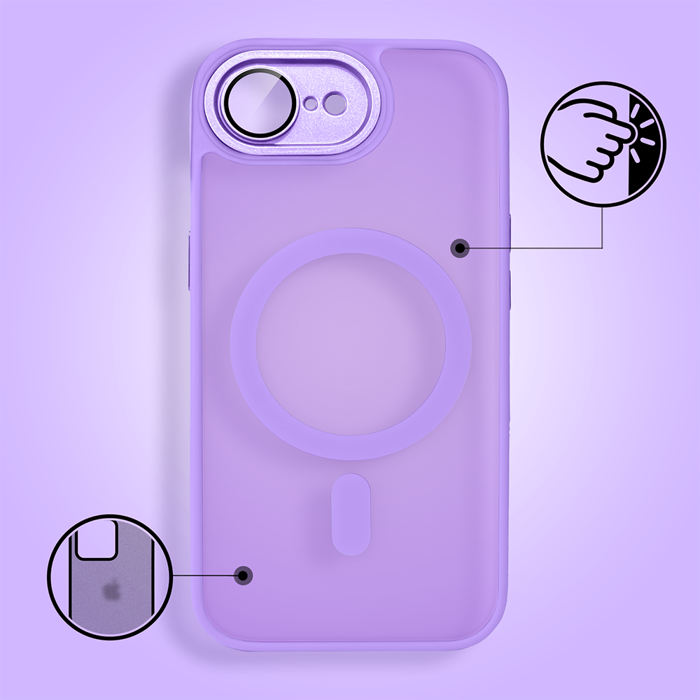 Etui do iPhone 16e Color Flush Frame z MagSafe, fioletowe (3)