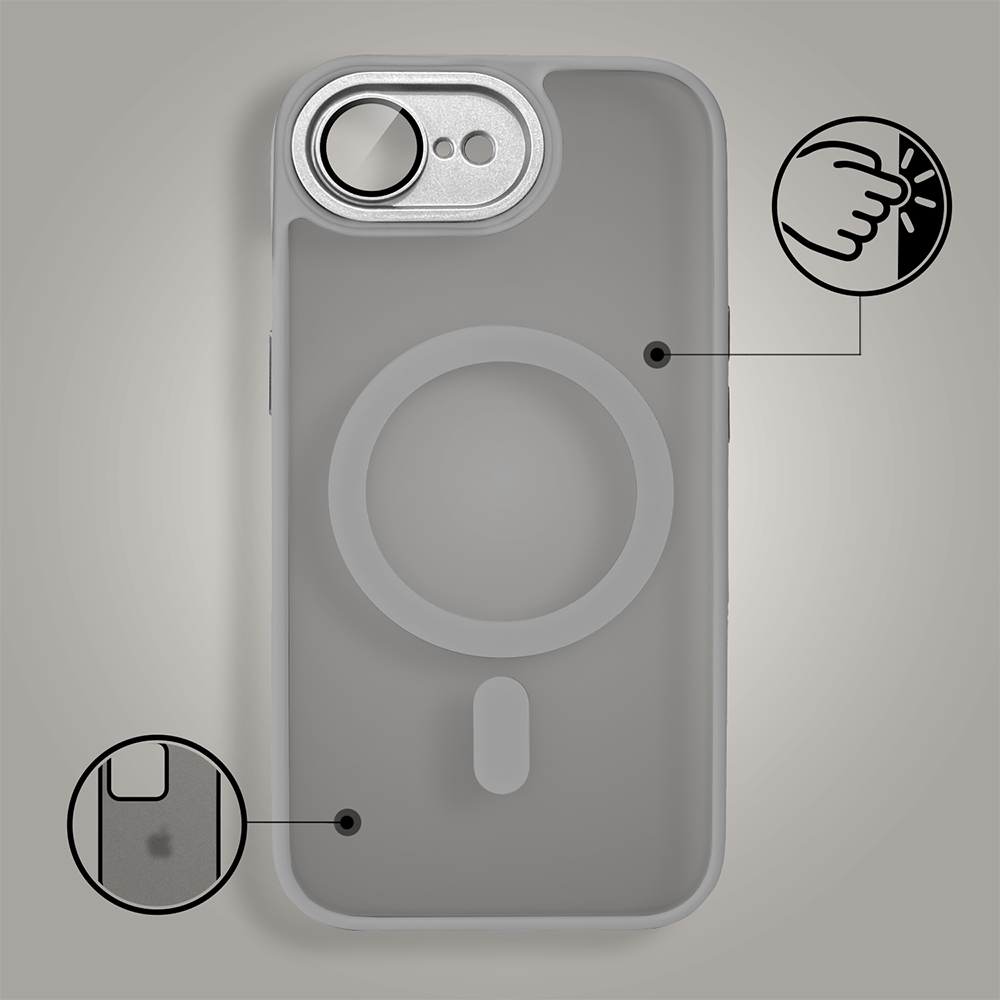 Etui do iPhone 16e Color Flush Frame z MagSafe, tytanowe (8)