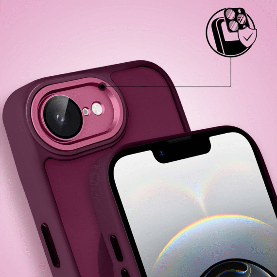 Etui do iPhone 16e Color Flush Frame z MagSafe, wiśniowe (2)