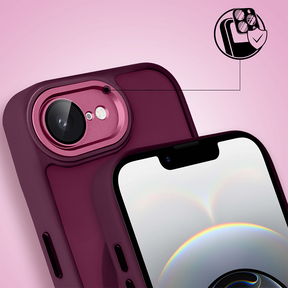 Etui do iPhone 16e Color Flush Frame z MagSafe, wiśniowe (2)