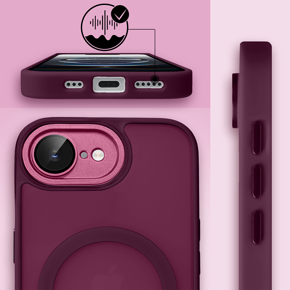 Etui do iPhone 16e Color Flush Frame z MagSafe, wiśniowe (3)
