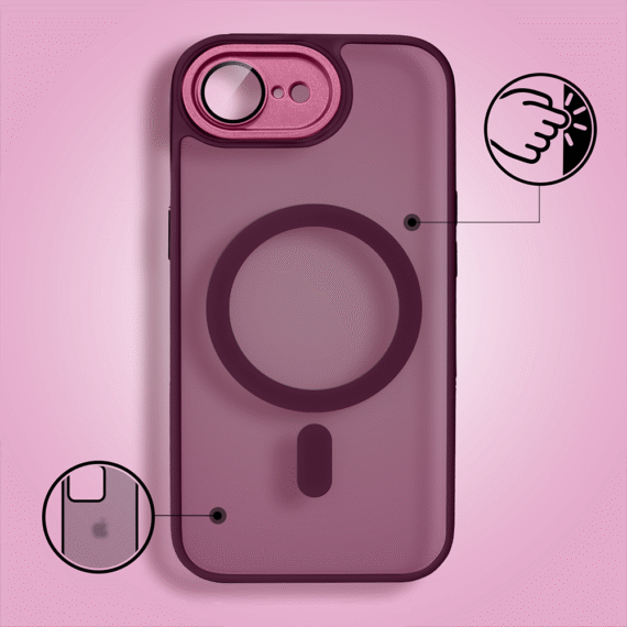 Etui do iPhone 16e Color Flush Frame z MagSafe, wiśniowe (7)