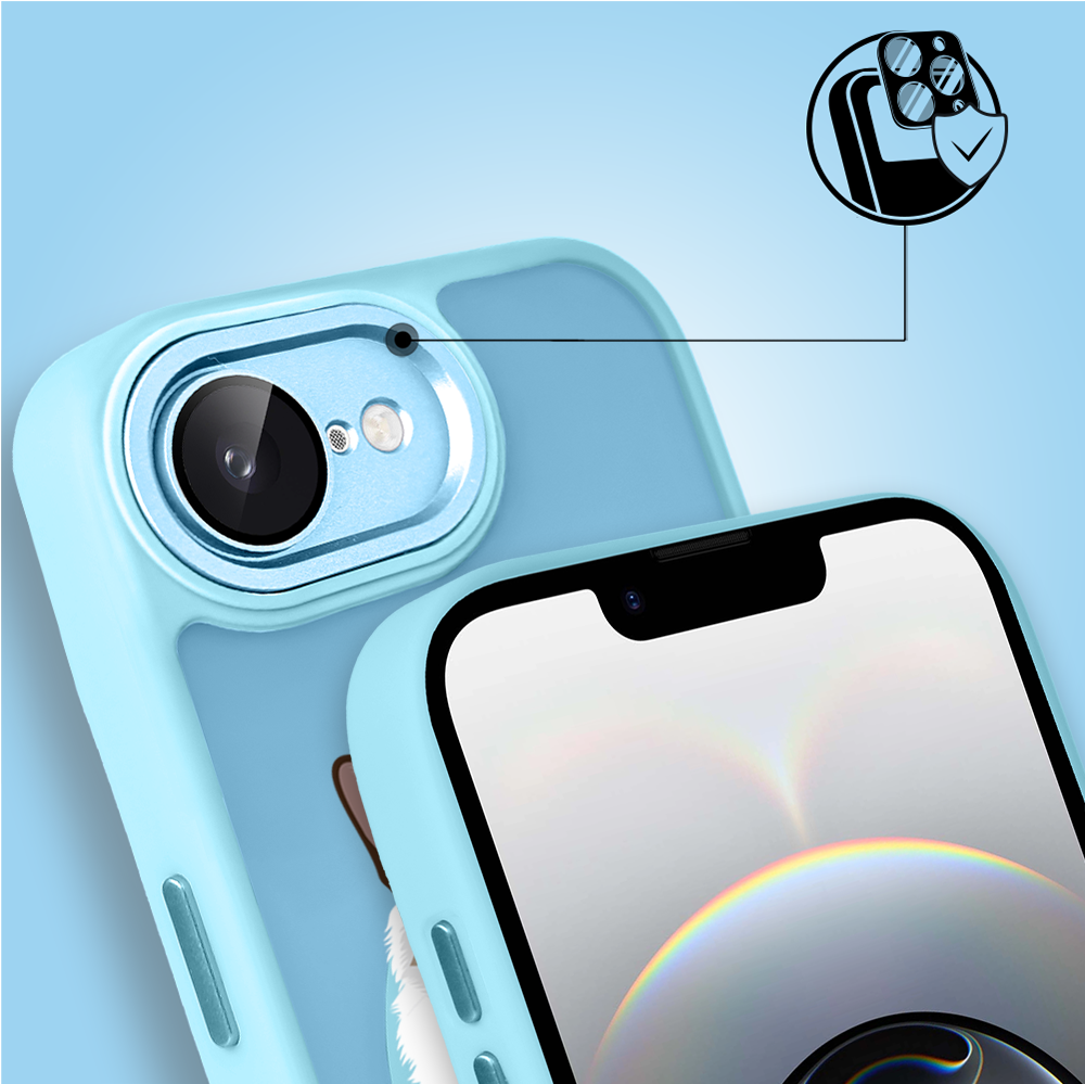 Etui do iPhone 16e Color Flush z Magsafe, z osłoną aparatu, kot birmański, błękitne (7)