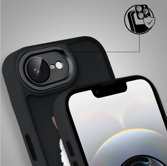 Etui do iPhone 16e Color Flush z Magsafe, z osłoną aparatu, kot birmański, czarne (7)