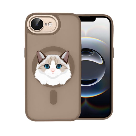 Etui do iPhone 16e Color Flush z Magsafe, z osłoną aparatu, kot birmański, pustynny brąz (1)