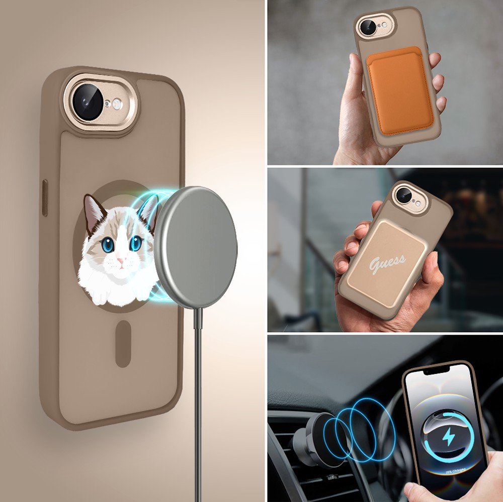 Etui do iPhone 16e Color Flush z Magsafe, z osłoną aparatu, kot birmański, pustynny brąz (3)