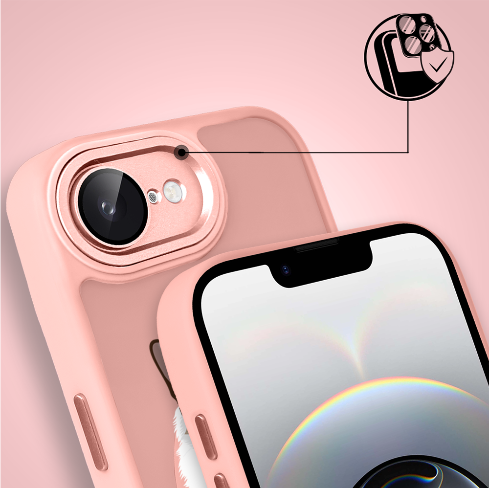 Etui do iPhone 16e Color Flush z Magsafe, z osłoną aparatu, kot birmański, różowe (8)