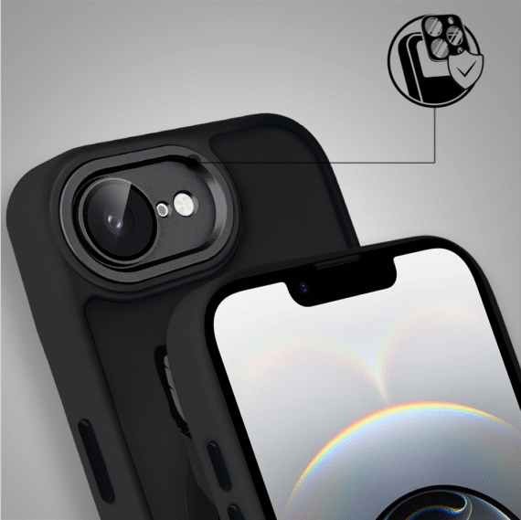 Etui do iPhone 16e Color Flush z Magsafe, z osłoną aparatu, kot bombajski, czarne (3)