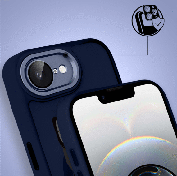 Etui do iPhone 16e Color Flush z Magsafe, z osłoną aparatu, kot bombajski, granatowe (7)