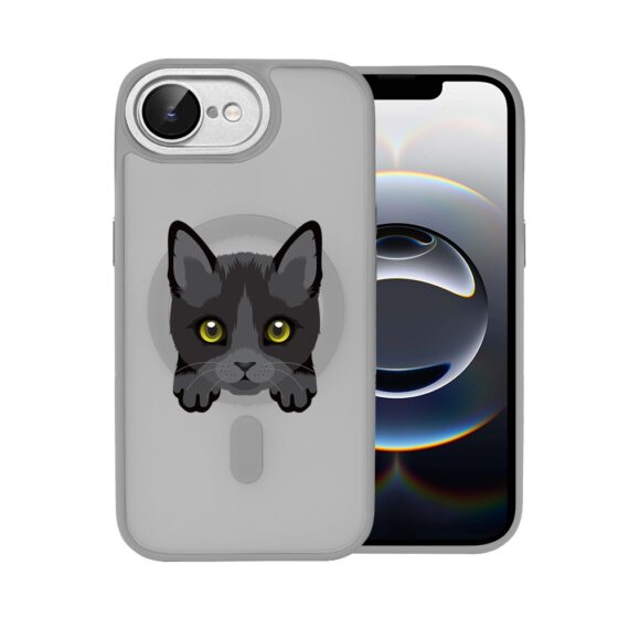 Etui do iPhone 16e Color Flush z Magsafe, z osłoną aparatu, kot bombajski, tytanowe (3)