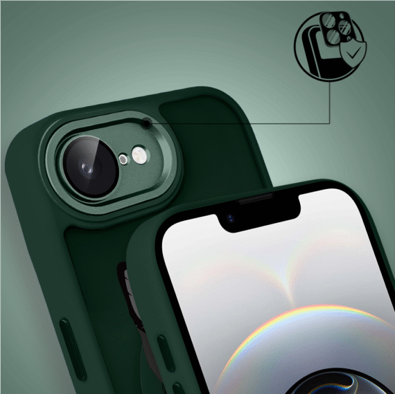Etui do iPhone 16e Color Flush z Magsafe, z osłoną aparatu, kot bombajski, zielone (1)