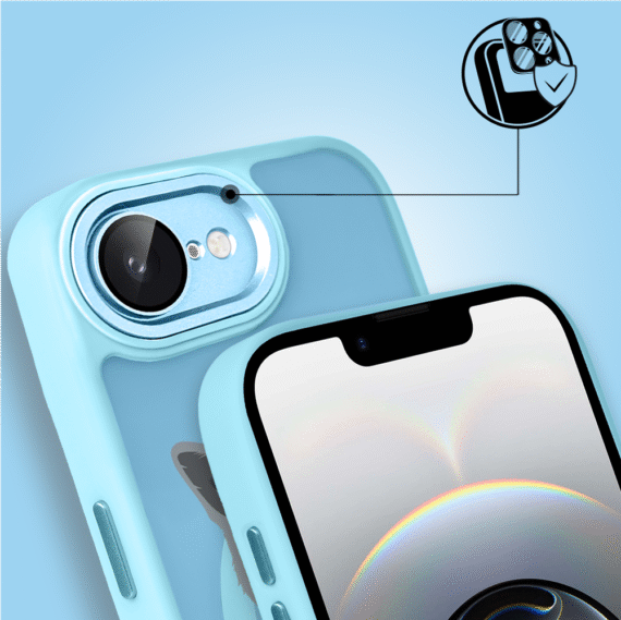 Etui do iPhone 16e Color Flush z Magsafe, z osłoną aparatu, kot brytyjski, błękitne (1)