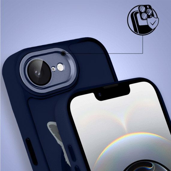 Etui do iPhone 16e Color Flush z Magsafe, z osłoną aparatu, kot brytyjski, granatowe (8)