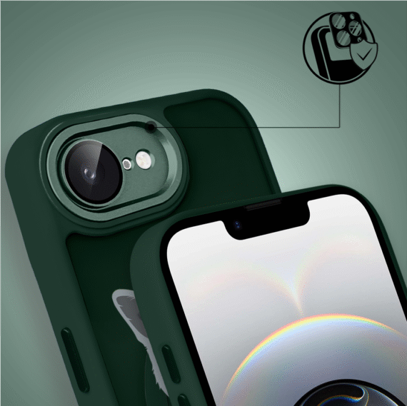 Etui do iPhone 16e Color Flush z Magsafe, z osłoną aparatu, kot brytyjski, zielone (2)