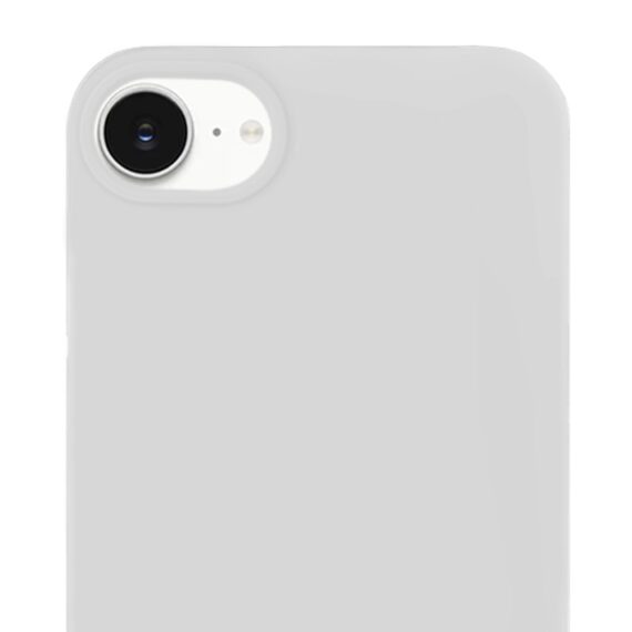 Etui do iPhone 16e silikonowe z mikrofibrą soft touch, białe alabastrowe (3)