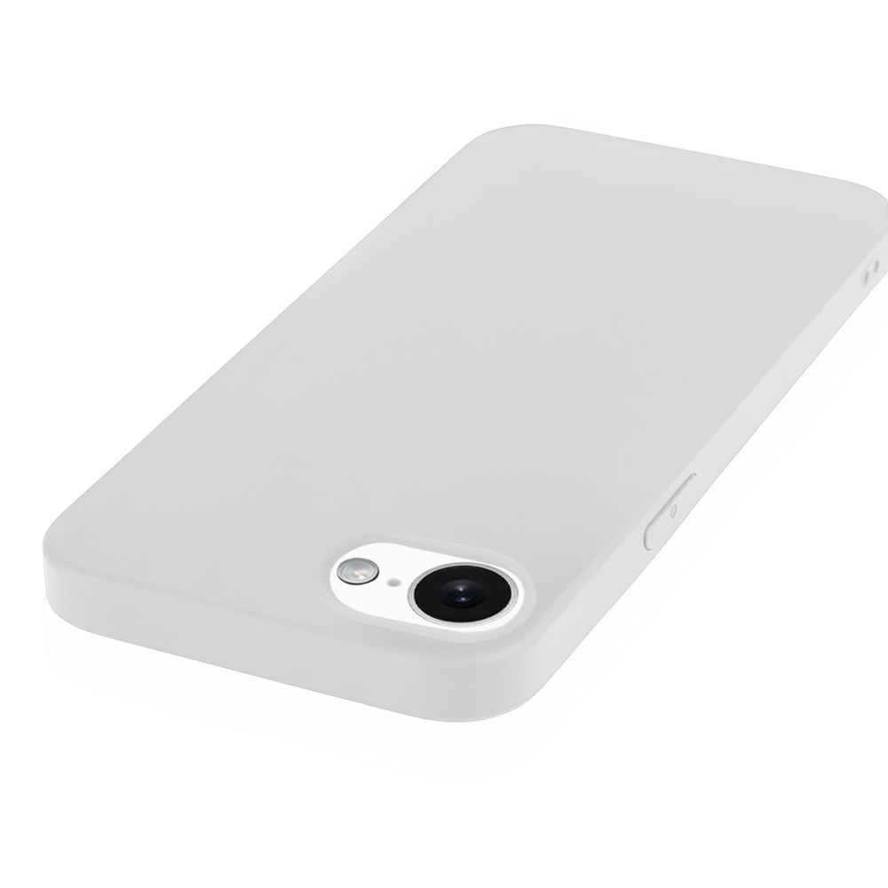 Etui do iPhone 16e silikonowe z mikrofibrą soft touch, białe alabastrowe (4)