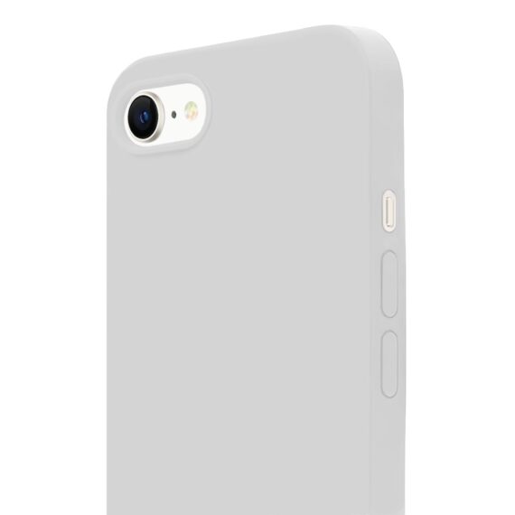 Etui do iPhone 16e silikonowe z mikrofibrą soft touch, białe alabastrowe (6)