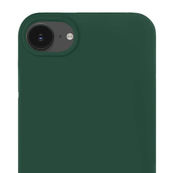 Etui do iPhone 16e silikonowe z mikrofibrą soft touch, butelkowa zieleń (3)