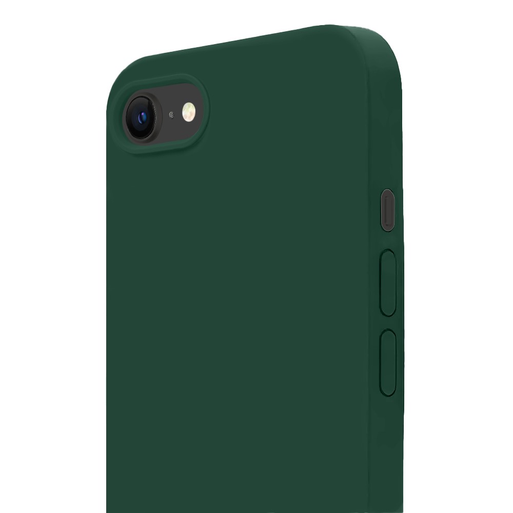 Etui do iPhone 16e silikonowe z mikrofibrą soft touch, butelkowa zieleń (6)