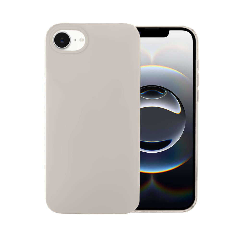 Etui do iPhone 16e silikonowe z mikrofibrą soft touch, cieliste (2)