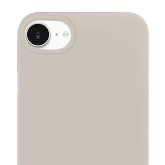 Etui do iPhone 16e silikonowe z mikrofibrą soft touch, cieliste (3)