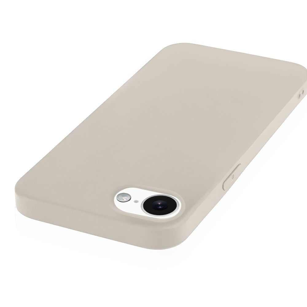 Etui do iPhone 16e silikonowe z mikrofibrą soft touch, cieliste (4)