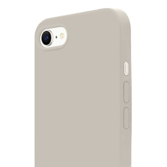Etui do iPhone 16e silikonowe z mikrofibrą soft touch, cieliste (6)