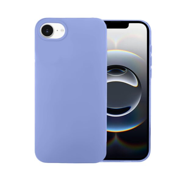 Etui do iPhone 17e silikonowe z mikrofibrą soft touch, fioletowy liliowy