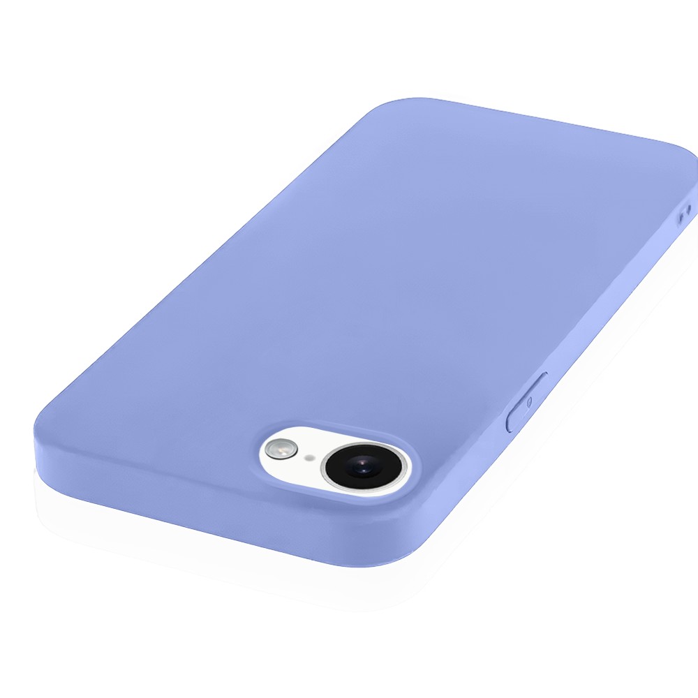 Etui do iPhone 16e silikonowe z mikrofibrą soft touch, fioletowy liliowy (4)