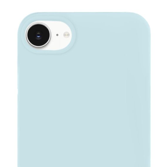 Etui do iPhone 16e silikonowe z mikrofibrą soft touch, jasny niebieski (3)