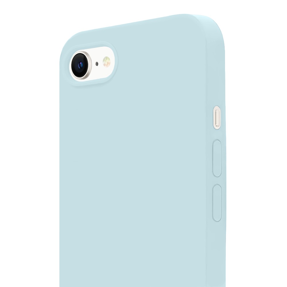 Etui do iPhone 16e silikonowe z mikrofibrą soft touch, jasny niebieski (6)