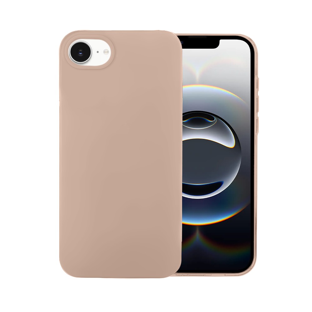 Etui do iPhone 16e silikonowe z mikrofibrą soft touch, kawowe (2)