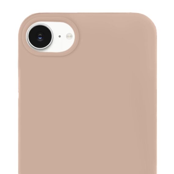 Etui do iPhone 16e silikonowe z mikrofibrą soft touch, kawowe (3)
