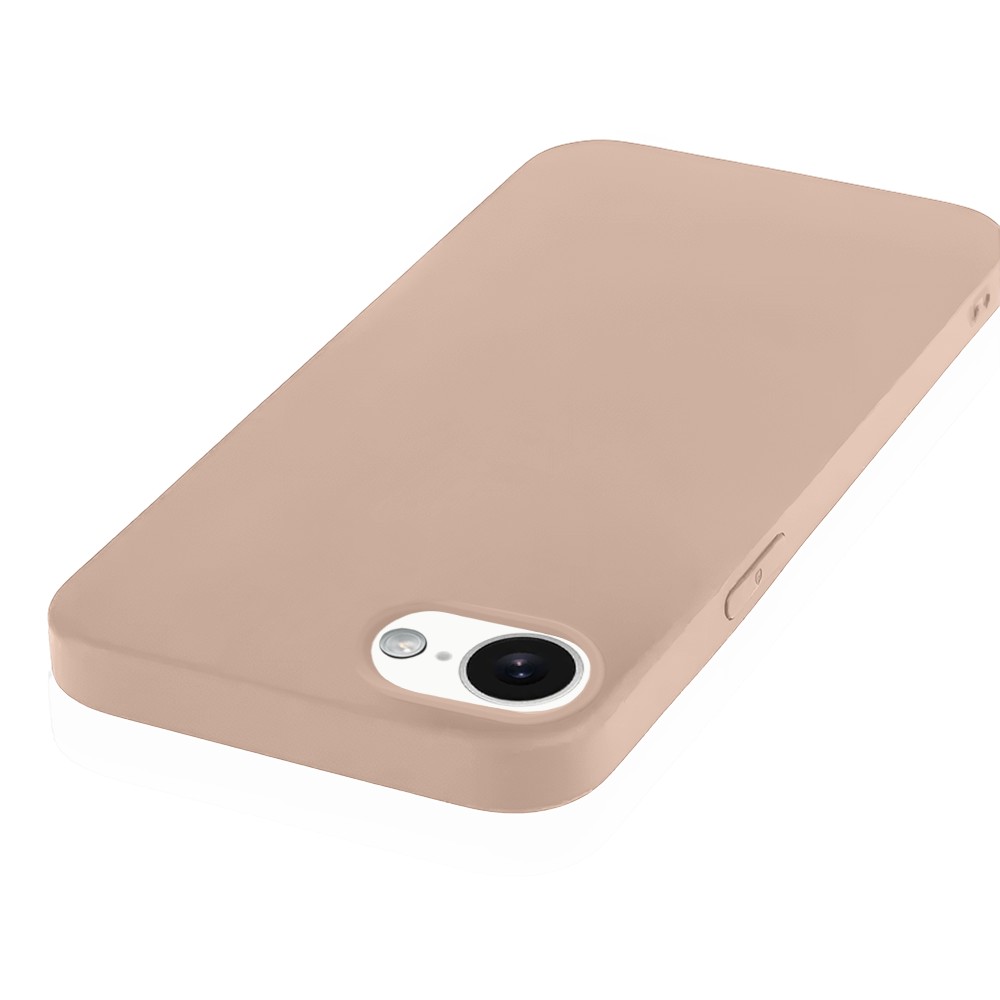 Etui do iPhone 16e silikonowe z mikrofibrą soft touch, kawowe (4)