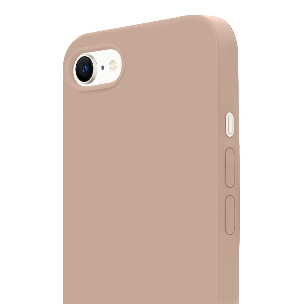 Etui do iPhone 16e silikonowe z mikrofibrą soft touch, kawowe (6)