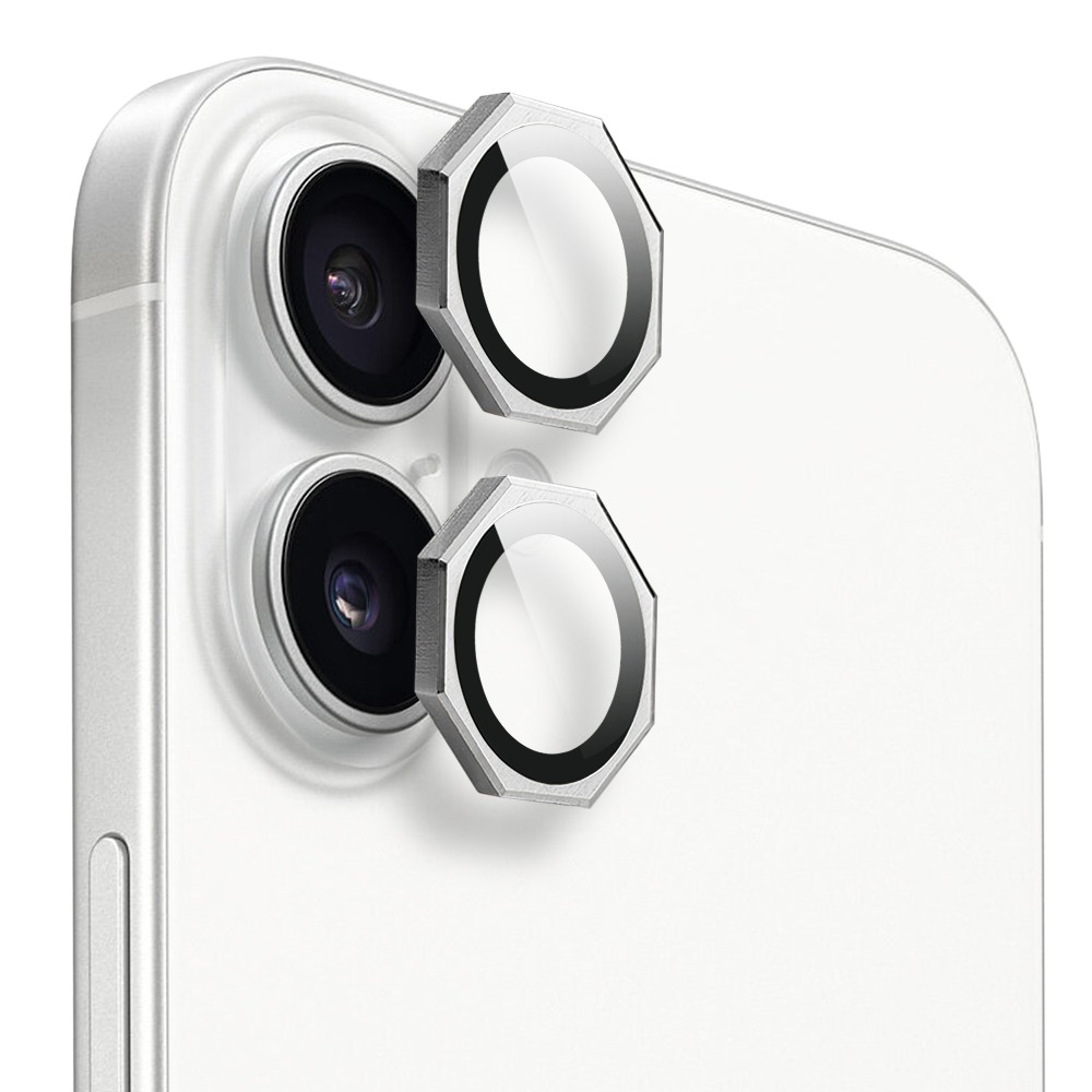 Metalowa osłona obiektywów szkło na aparat iPhone 16 srebrne-2_