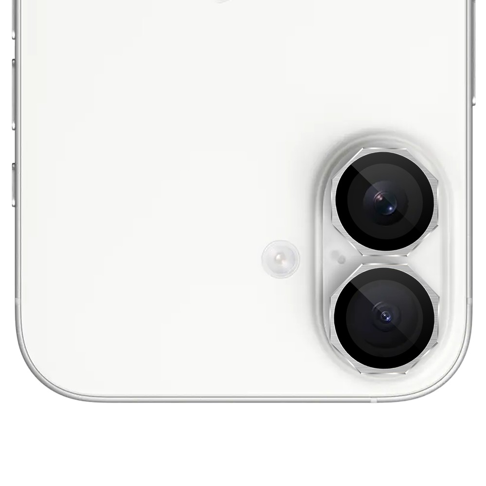 Metalowa osłona obiektywów szkło na aparat iPhone 16 srebrne-3_