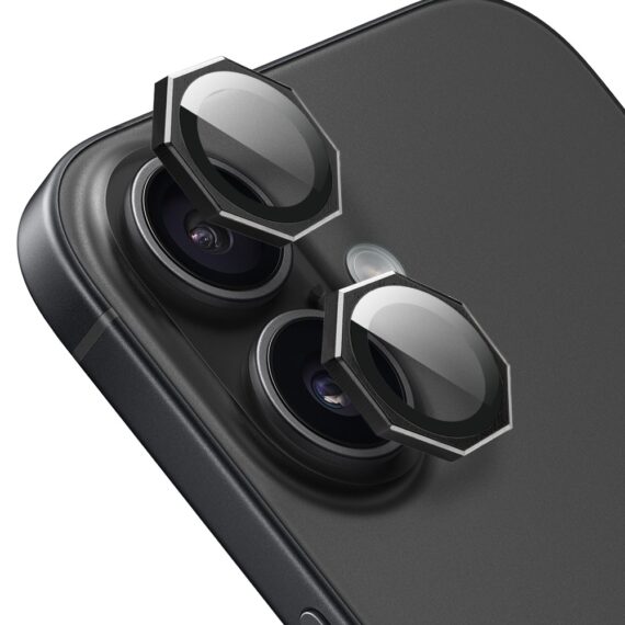 Metalowe osłony obiektywów do iPhone 16, HexArmor, czarne (1)