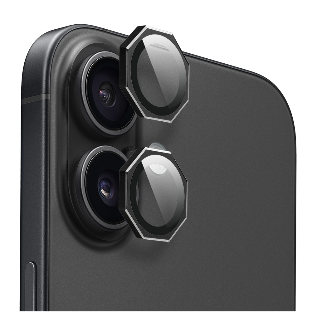 Metalowe osłony obiektywów do iPhone 16, HexArmor, czarne (3)