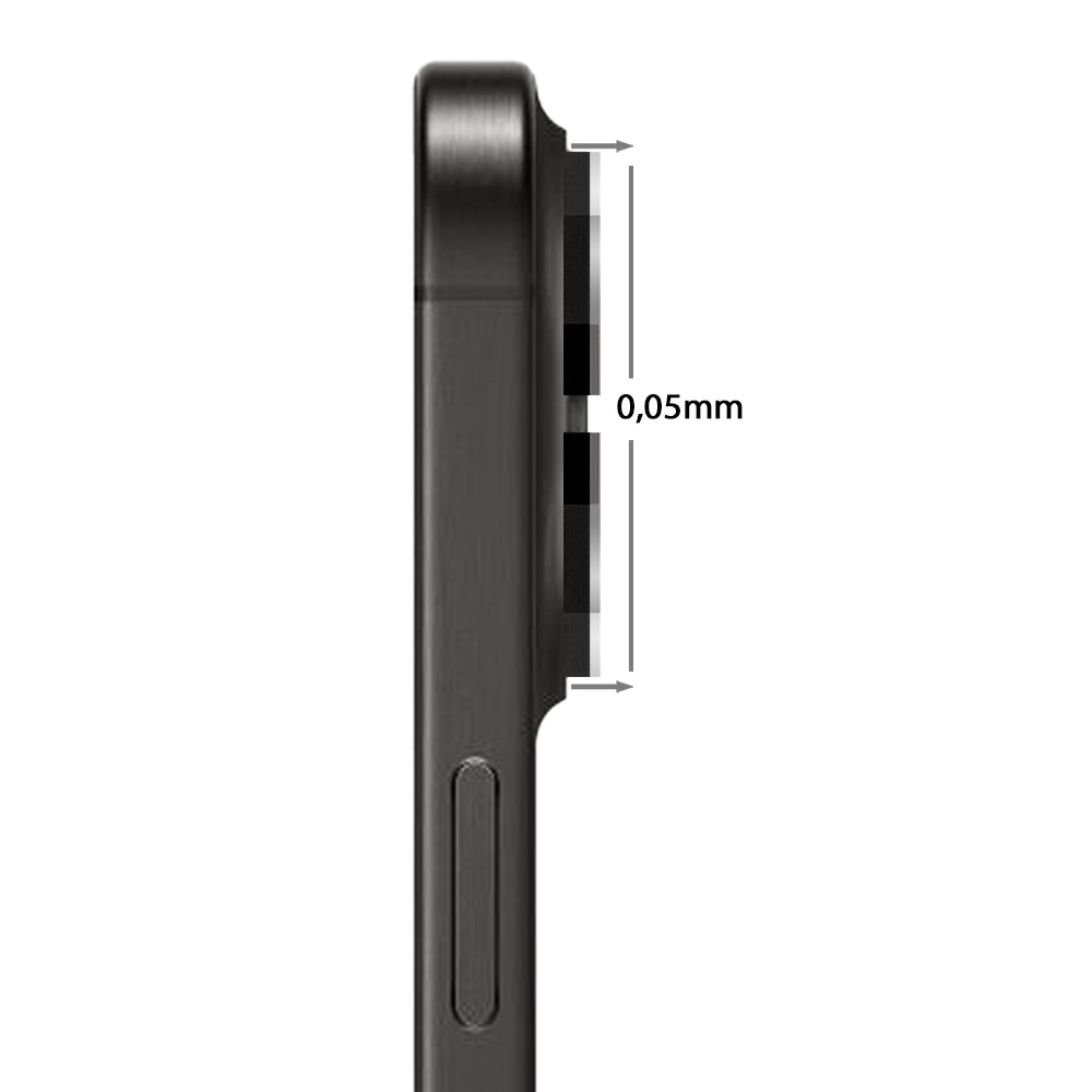 Metalowe osłony obiektywów do iPhone 16, HexArmor, czarne (4)