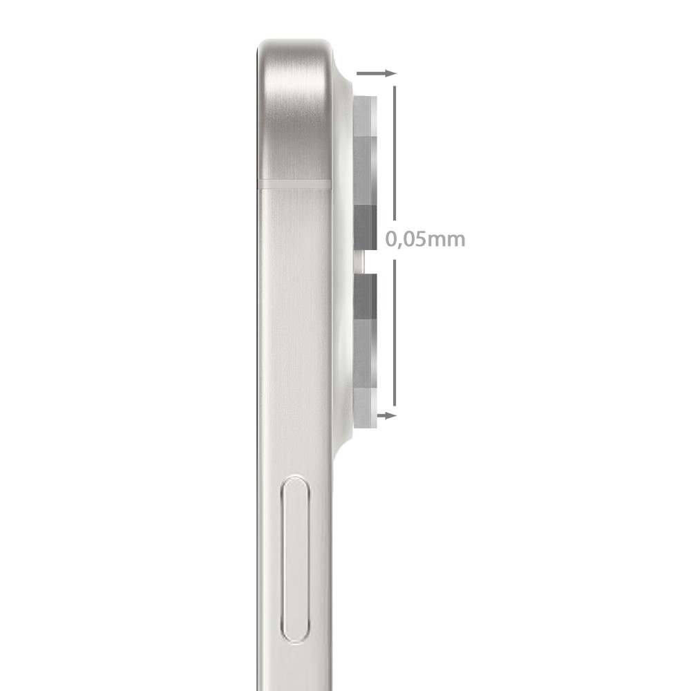 Metalowe osłony obiektywów do iPhone 16 Pro, HexArmor, srebrne (1)