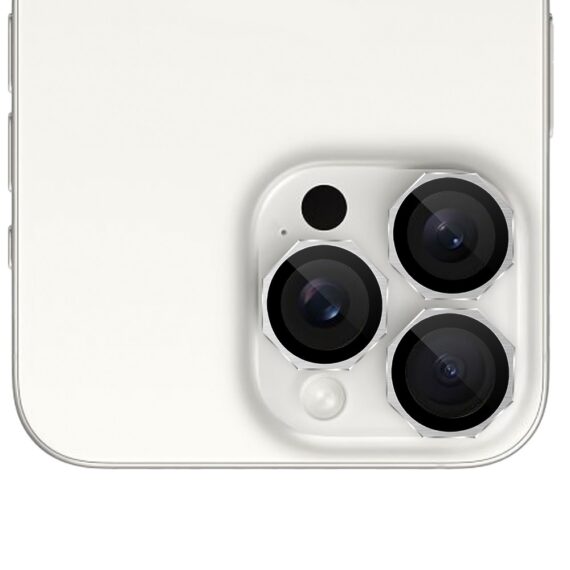 Metalowe osłony obiektywów do iPhone 16 Pro, HexArmor, srebrne (4)