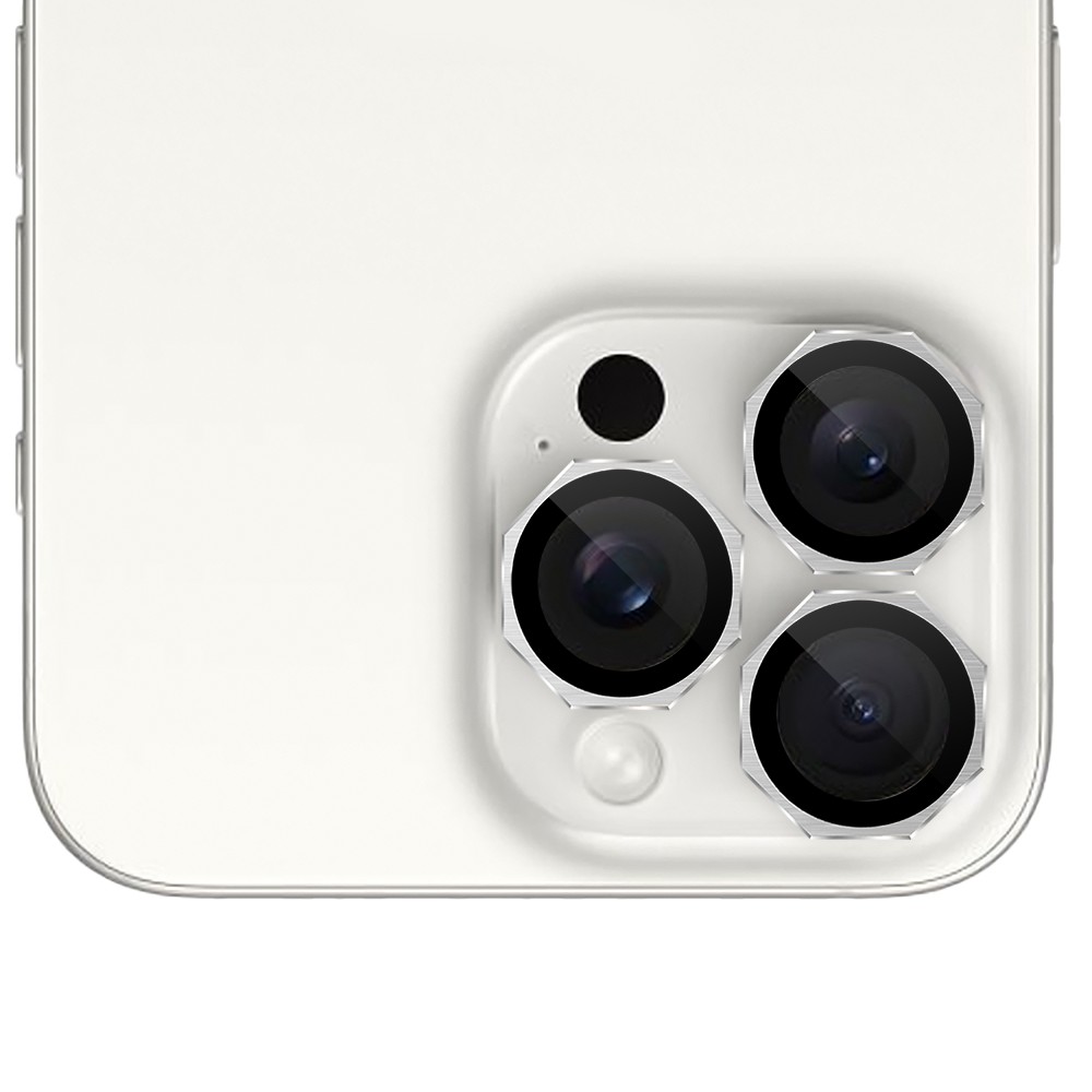 Metalowe osłony obiektywów do iPhone 16 Pro, HexArmor, srebrne (4)