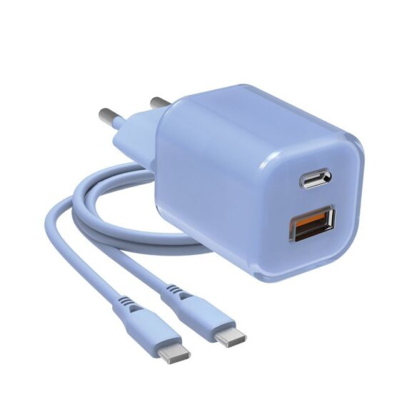 Szybka ładowarka 33W USB Typ C + USB A z kablem 2x USB Typ C do iPhone 1516, fioletowa (2)