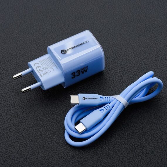 Szybka ładowarka 33W USB Typ C + USB A z kablem 2x USB Typ C do iPhone 1516, fioletowa (4)