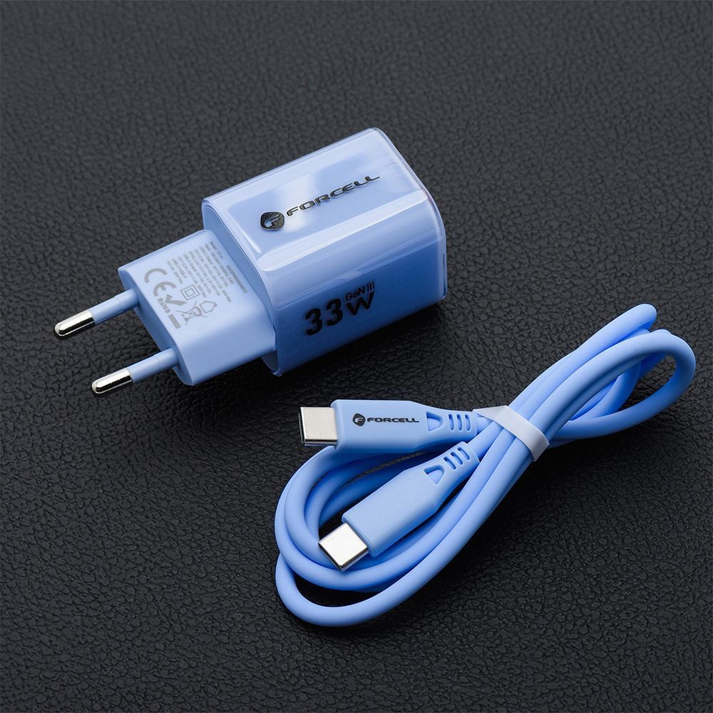 Szybka ładowarka 33W USB Typ C + USB A z kablem 2x USB Typ C do iPhone 1516, fioletowa (4)