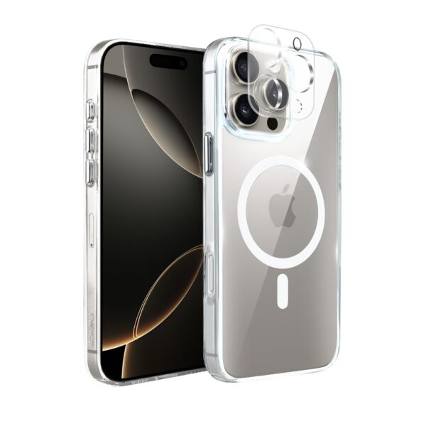 Etui do iPhone 16 Pro Max Clear Case MagSafe ze szklanym tyłem oraz ochroną aparatu